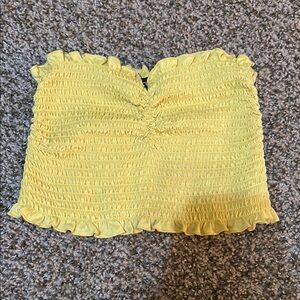 Yellow Smocked Tube Top